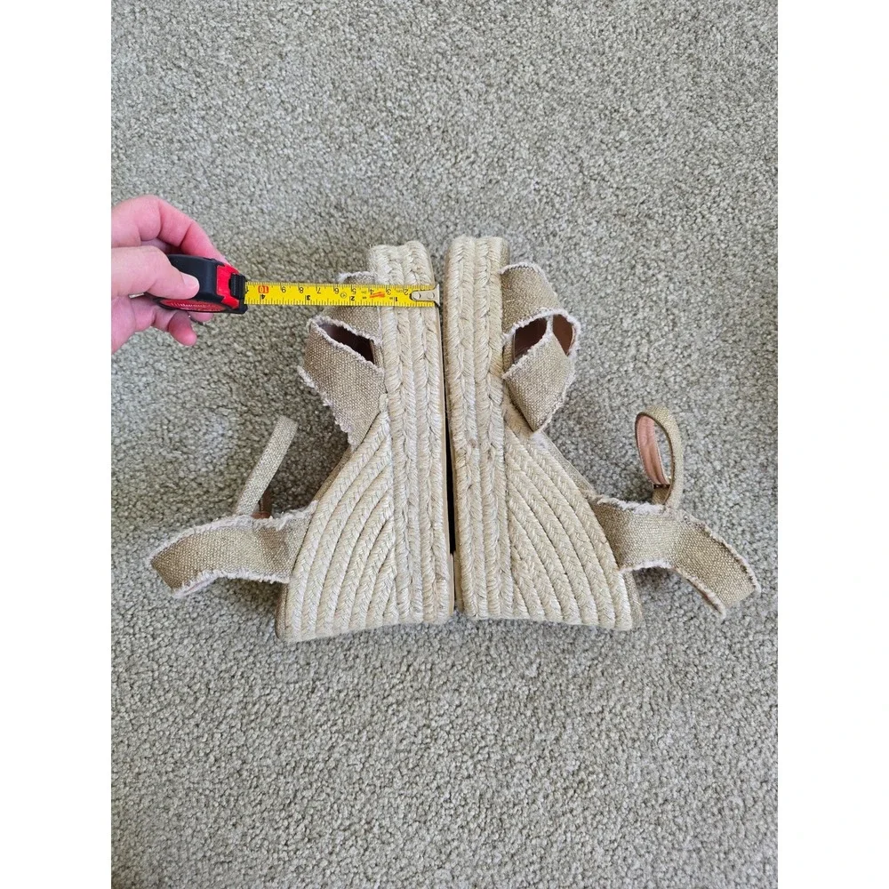 Castaner Bromelia Frrayed Canvas Wedge Espadrille Platform Sandals Size 9